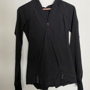 Lululemon black long sleeve half zip with hood